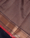 Navy Blue Pure Chanderi Silk Cotton Handloom Saree