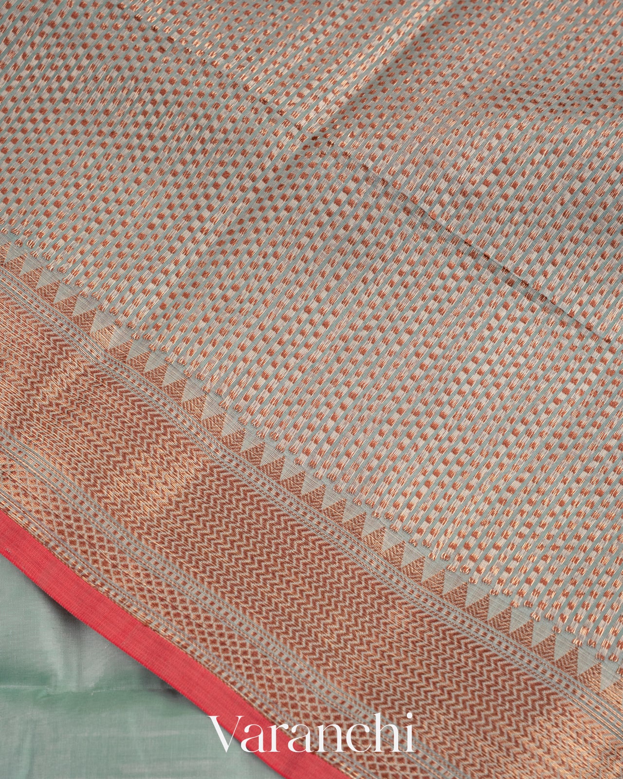 Powder Blue Pure Chanderi Silk Cotton Handloom Saree