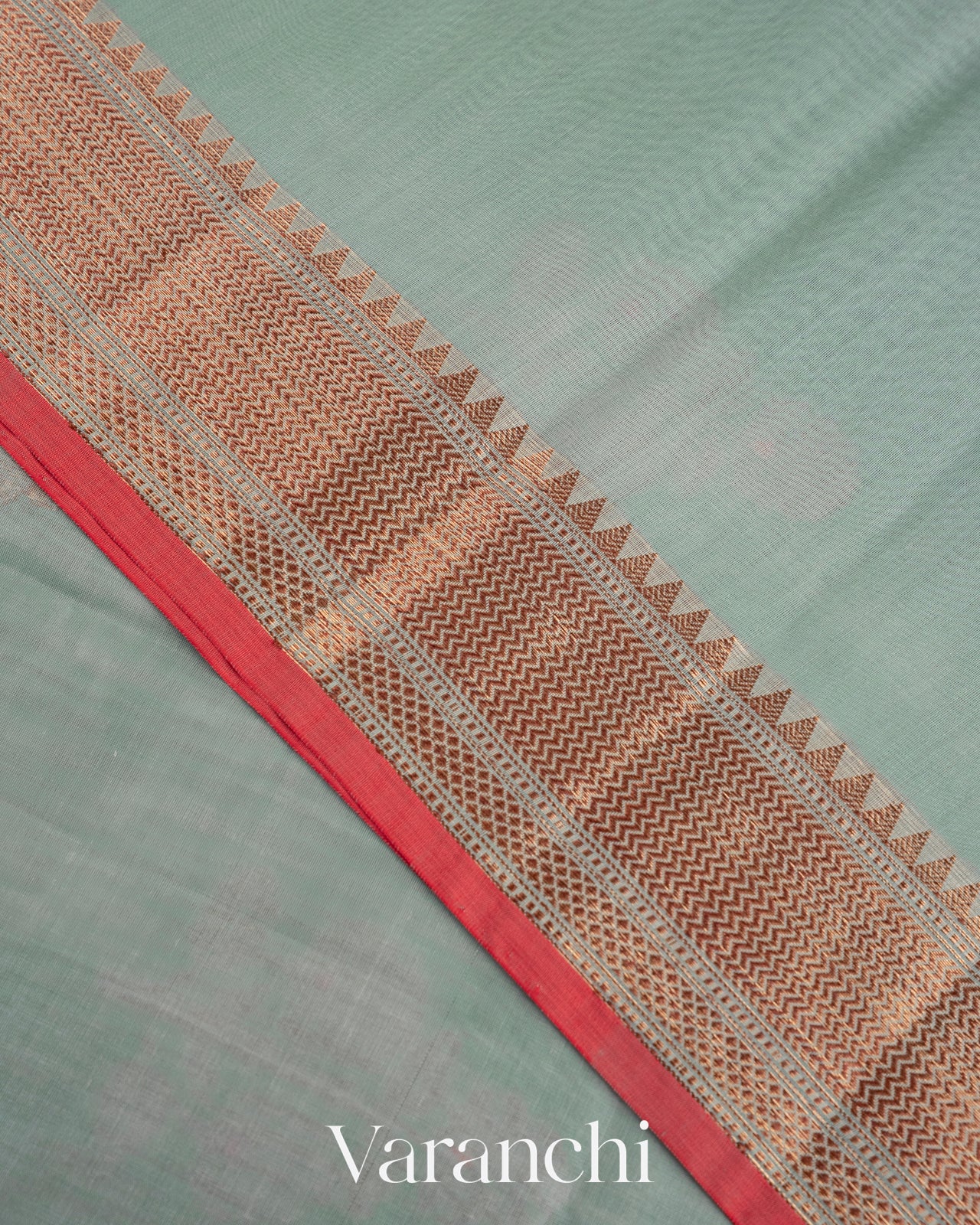 Powder Blue Pure Chanderi Silk Cotton Handloom Saree
