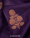 Violet Pure Chanderi Silk Cotton Handloom Saree
