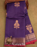 Violet Pure Chanderi Silk Cotton Handloom Saree