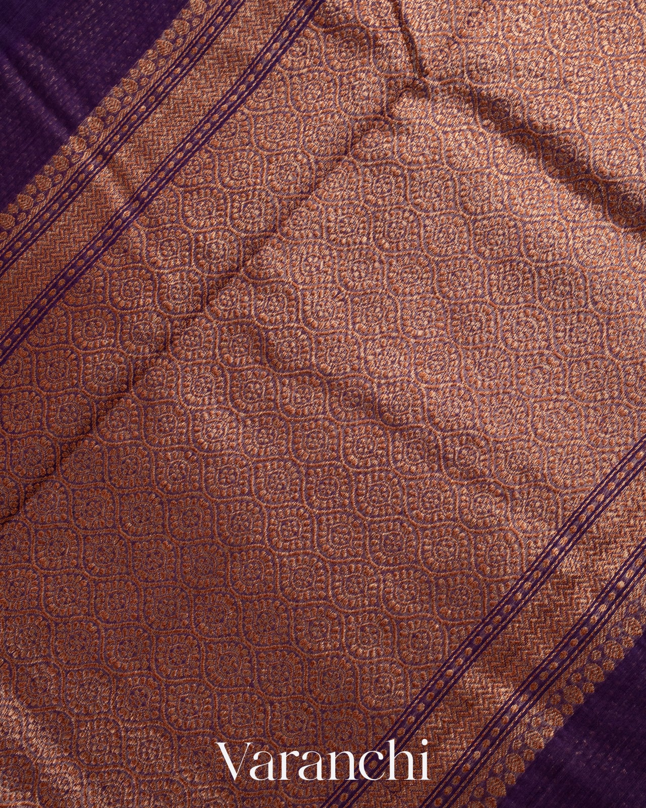 Violet Pure Chanderi Silk Cotton Handloom Saree