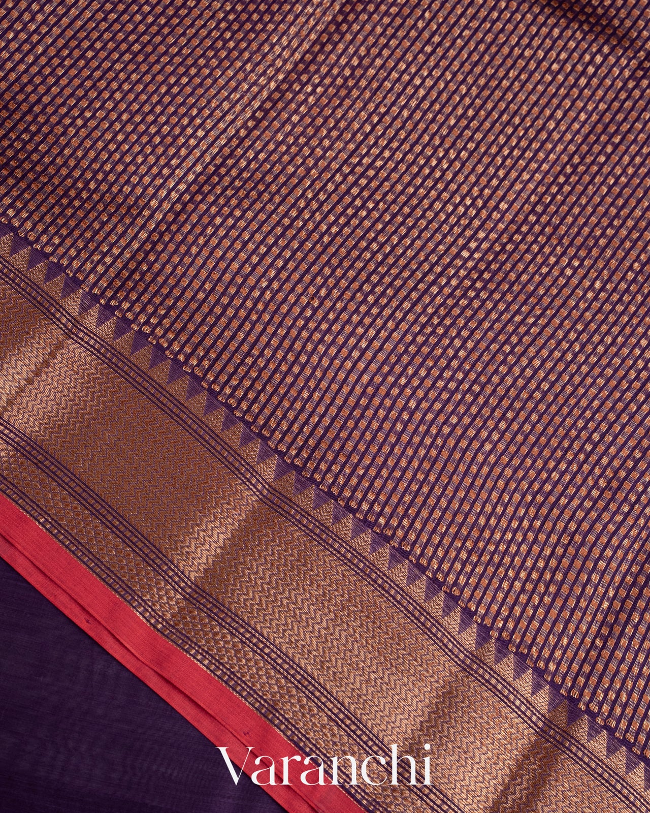 Violet Pure Chanderi Silk Cotton Handloom Saree