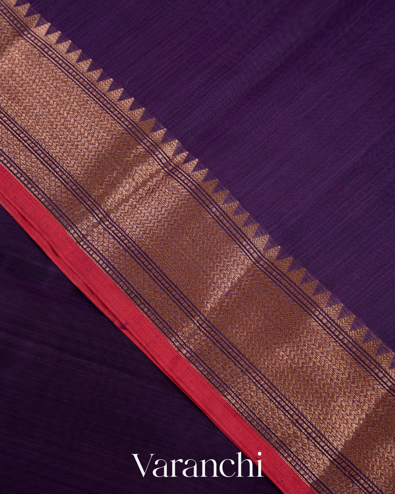 Violet Pure Chanderi Silk Cotton Handloom Saree