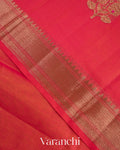Reddish Pink Pure Chanderi Silk Cotton Handloom Saree