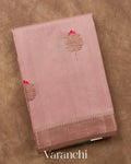Blush Pink Pure Chanderi Silk Cotton Handloom Saree