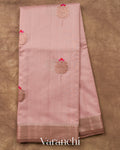 Blush Pink Pure Chanderi Silk Cotton Handloom Saree