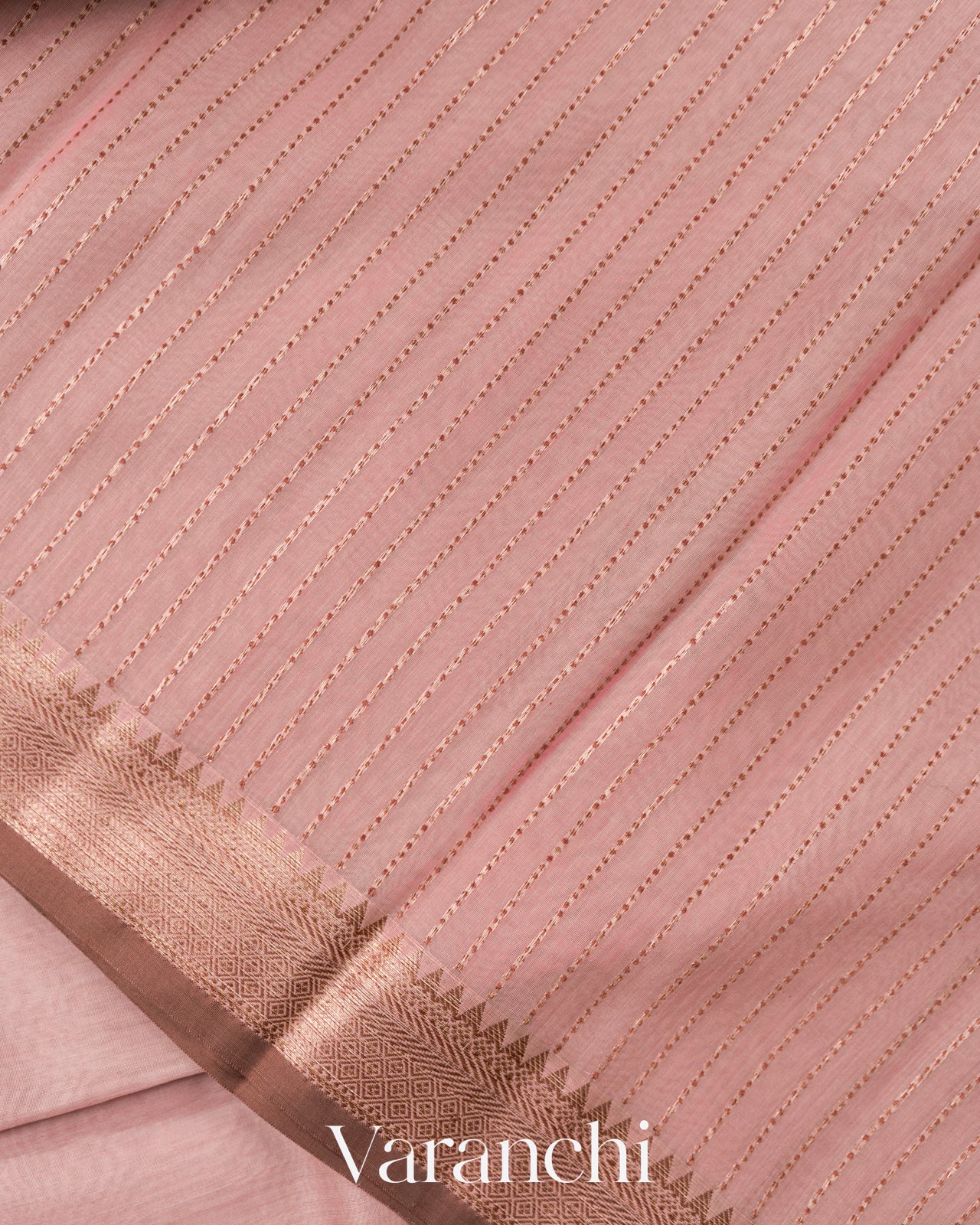 Blush Pink Pure Chanderi Silk Cotton Handloom Saree