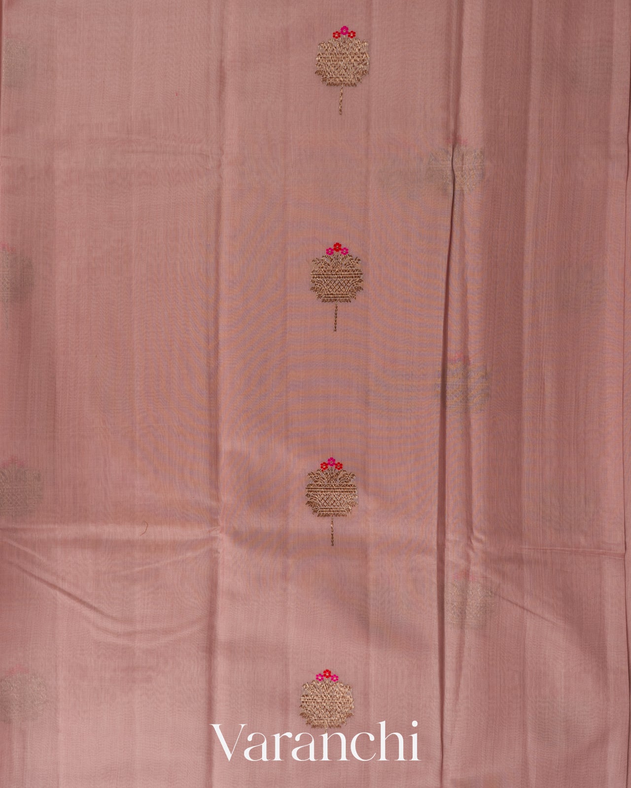 Blush Pink Pure Chanderi Silk Cotton Handloom Saree
