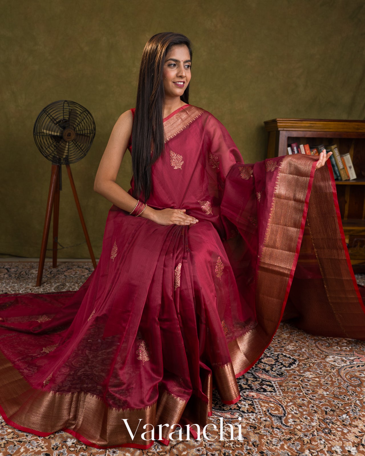 Wine Pink Pure Chanderi Silk Cotton Handloom Saree