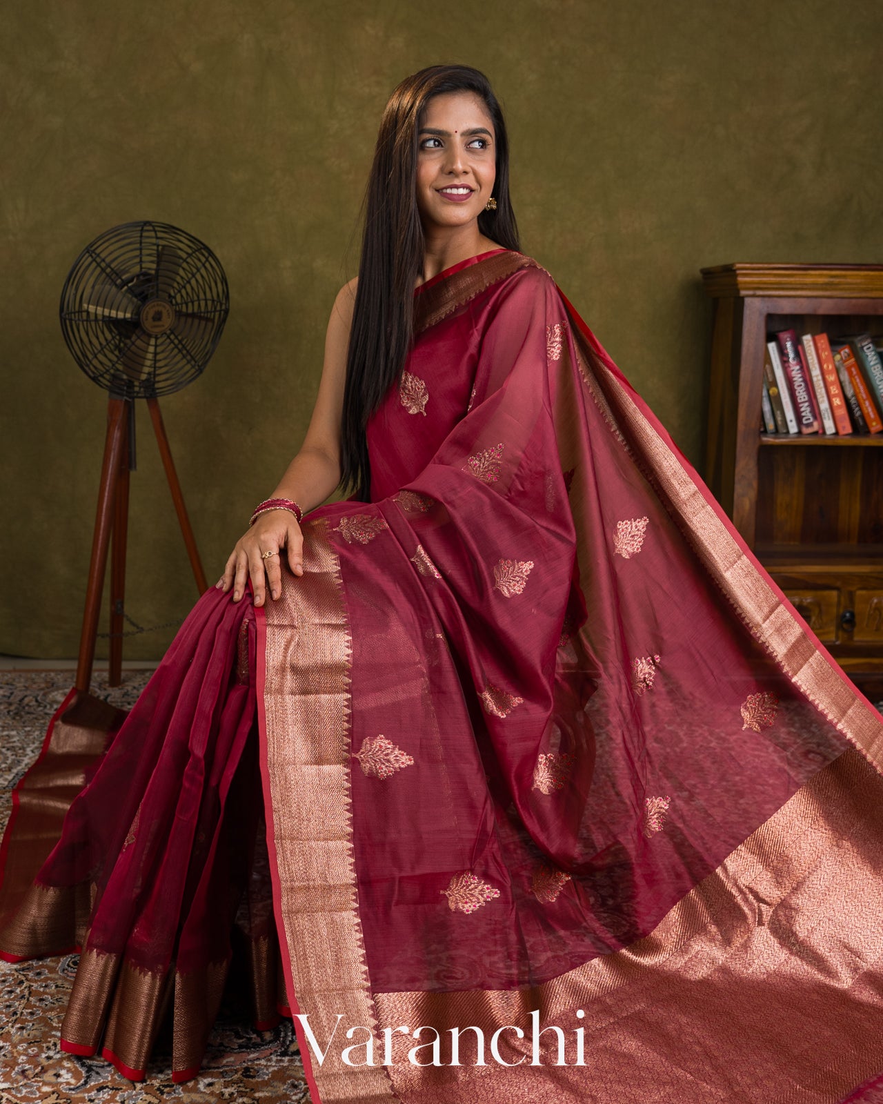 Wine Pink Pure Chanderi Silk Cotton Handloom Saree