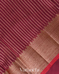 Wine Pink Pure Chanderi Silk Cotton Handloom Saree