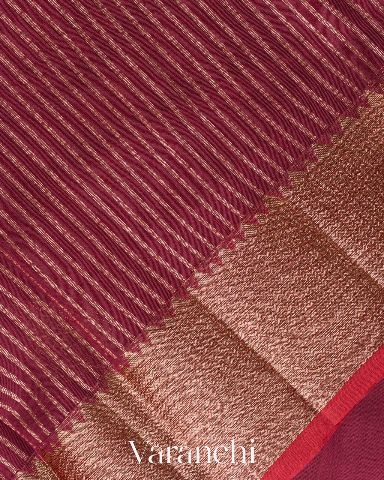 Wine Pink Pure Chanderi Silk Cotton Handloom Saree