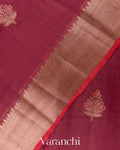 Wine Pink Pure Chanderi Silk Cotton Handloom Saree