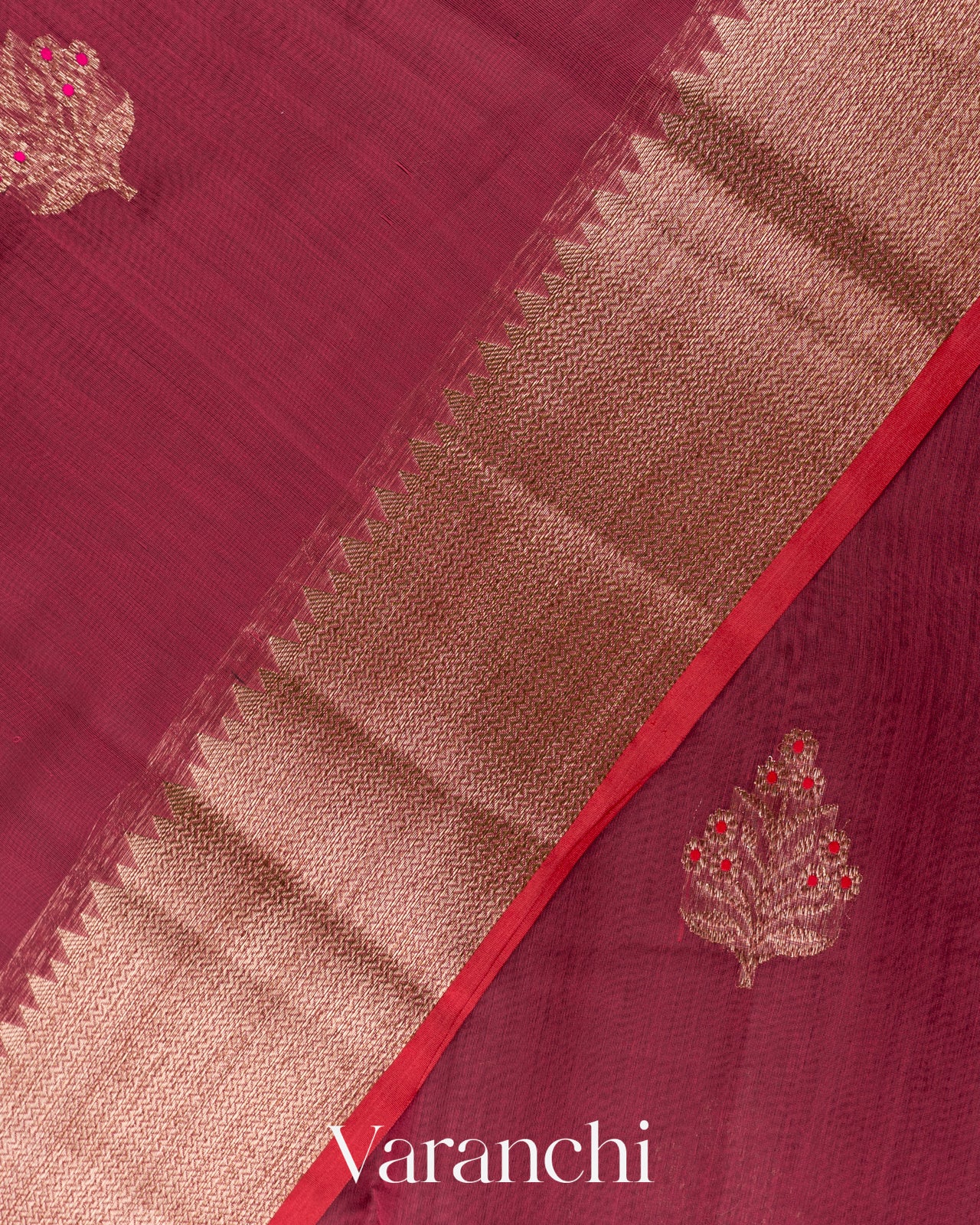 Wine Pink Pure Chanderi Silk Cotton Handloom Saree