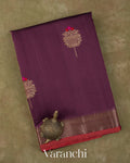 Wine Purple Pure Chanderi Silk Cotton Handloom Saree