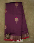 Wine Purple Pure Chanderi Silk Cotton Handloom Saree