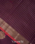 Wine Purple Pure Chanderi Silk Cotton Handloom Saree