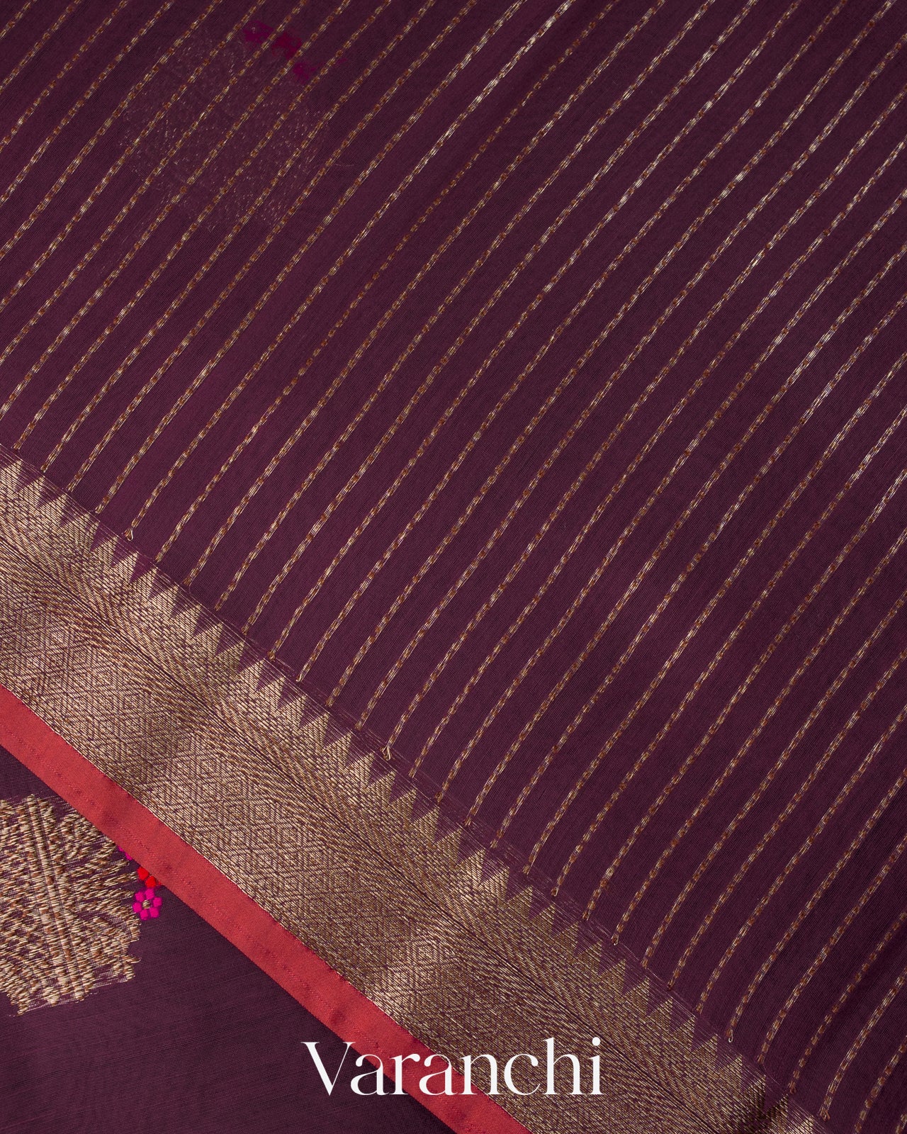 Wine Purple Pure Chanderi Silk Cotton Handloom Saree