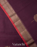 Wine Purple Pure Chanderi Silk Cotton Handloom Saree