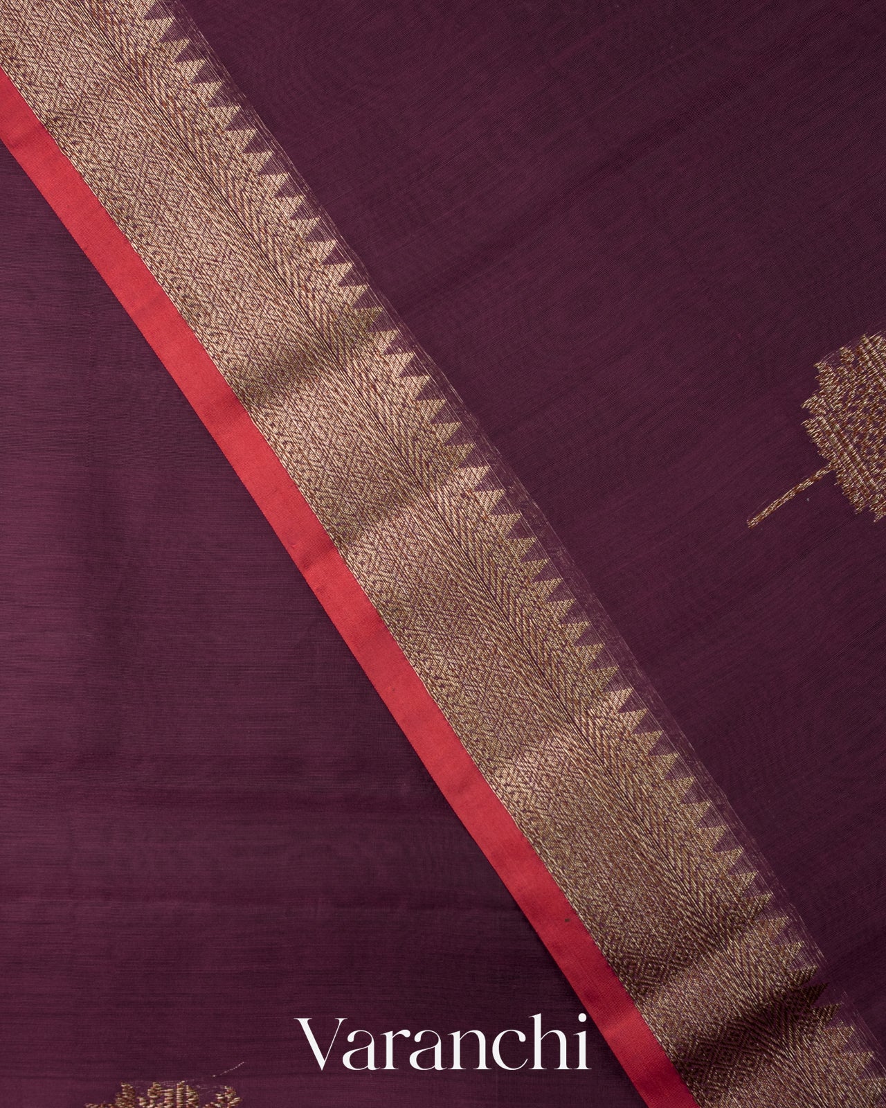 Wine Purple Pure Chanderi Silk Cotton Handloom Saree