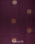 Wine Purple Pure Chanderi Silk Cotton Handloom Saree
