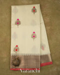 Ivory Pure Chanderi Silk Cotton Handloom Saree