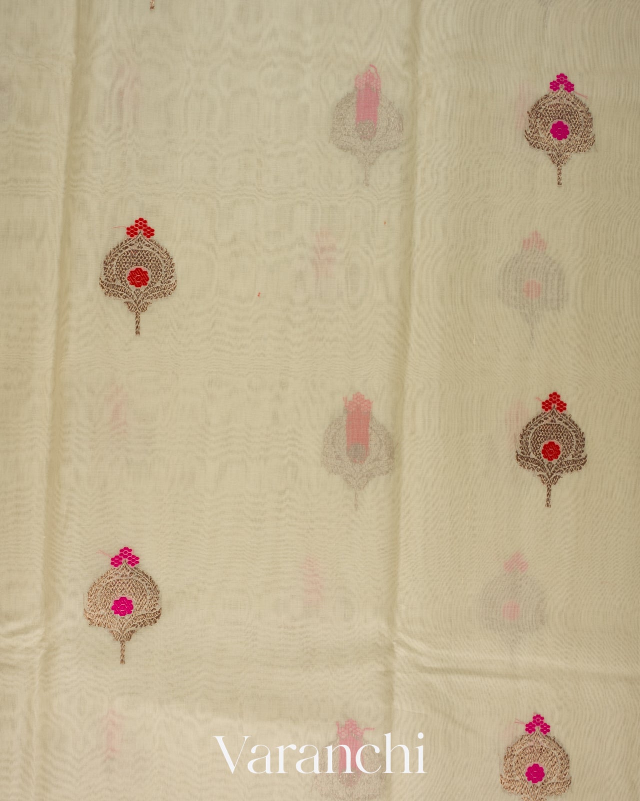 Ivory Pure Chanderi Silk Cotton Handloom Saree