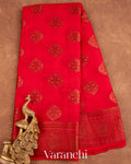 Chilli Red Pure Chiffon Silk Saree