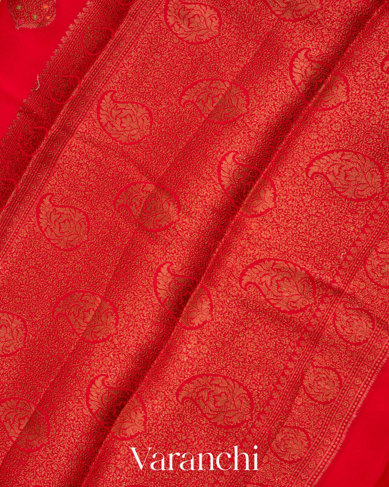 Chilli Red Pure Chiffon Silk Saree