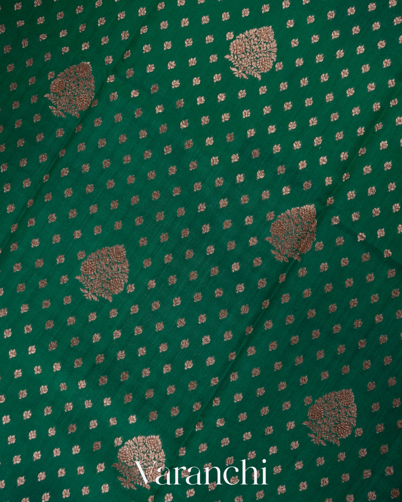 Forest Green Pure Chiniya Silk Handloom Saree