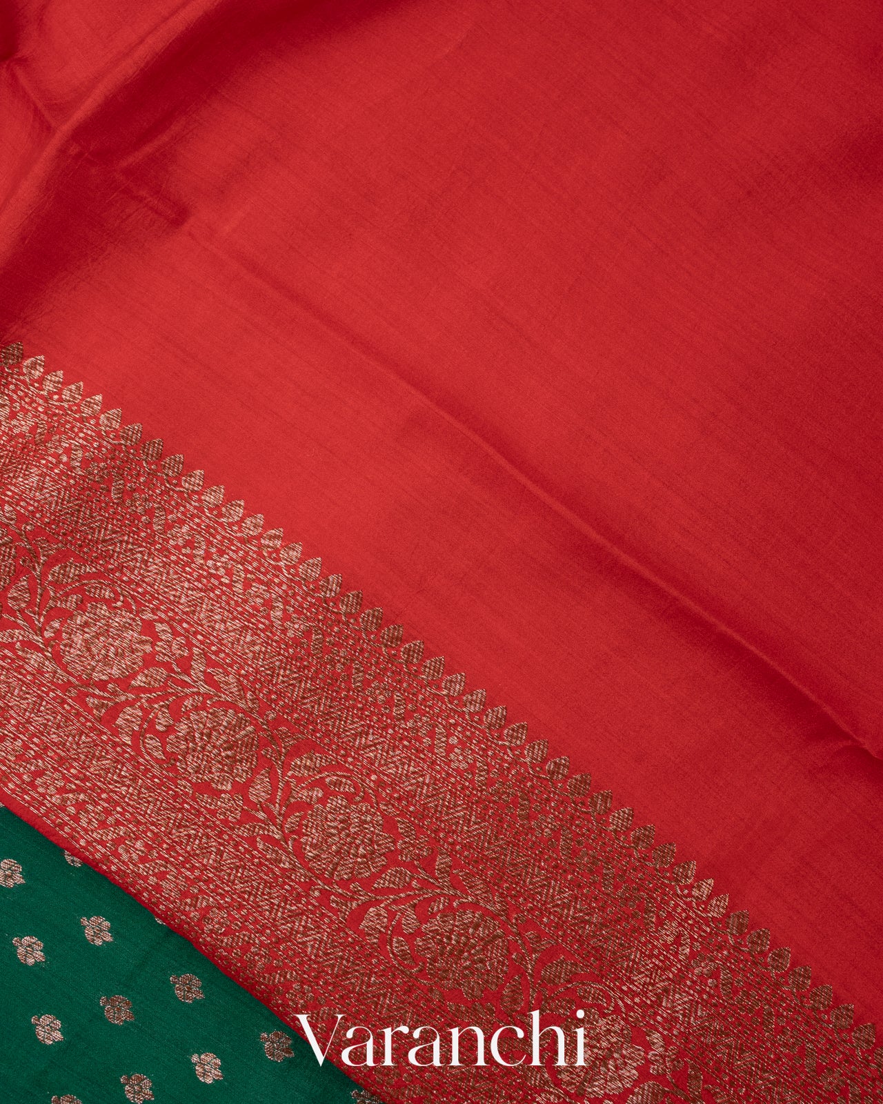Forest Green Pure Chiniya Silk Handloom Saree