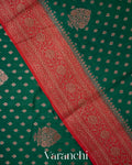 Forest Green Pure Chiniya Silk Handloom Saree
