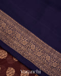 Chocolate Brown Pure Georgette Silk Saree