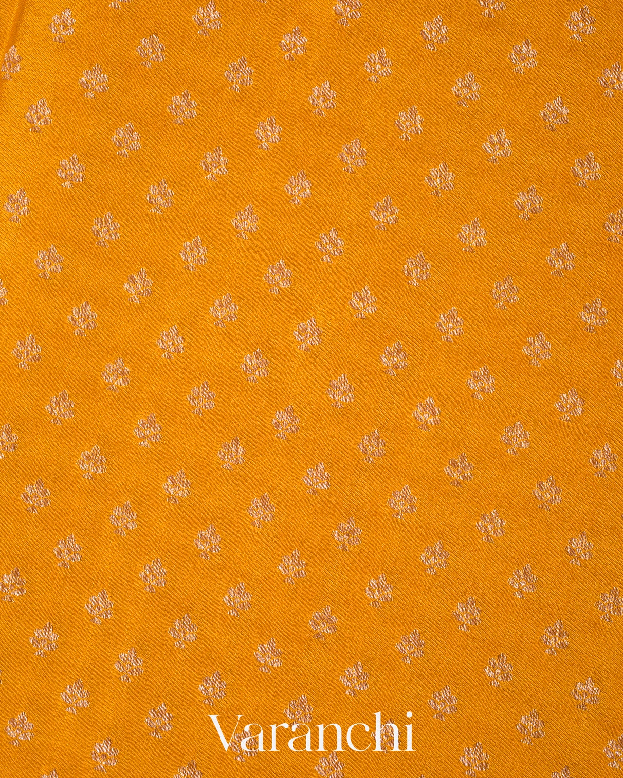 Mustard Yellow Pure Crepe Silk Handloom Saree