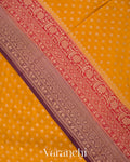Mustard Yellow Pure Crepe Silk Handloom Saree