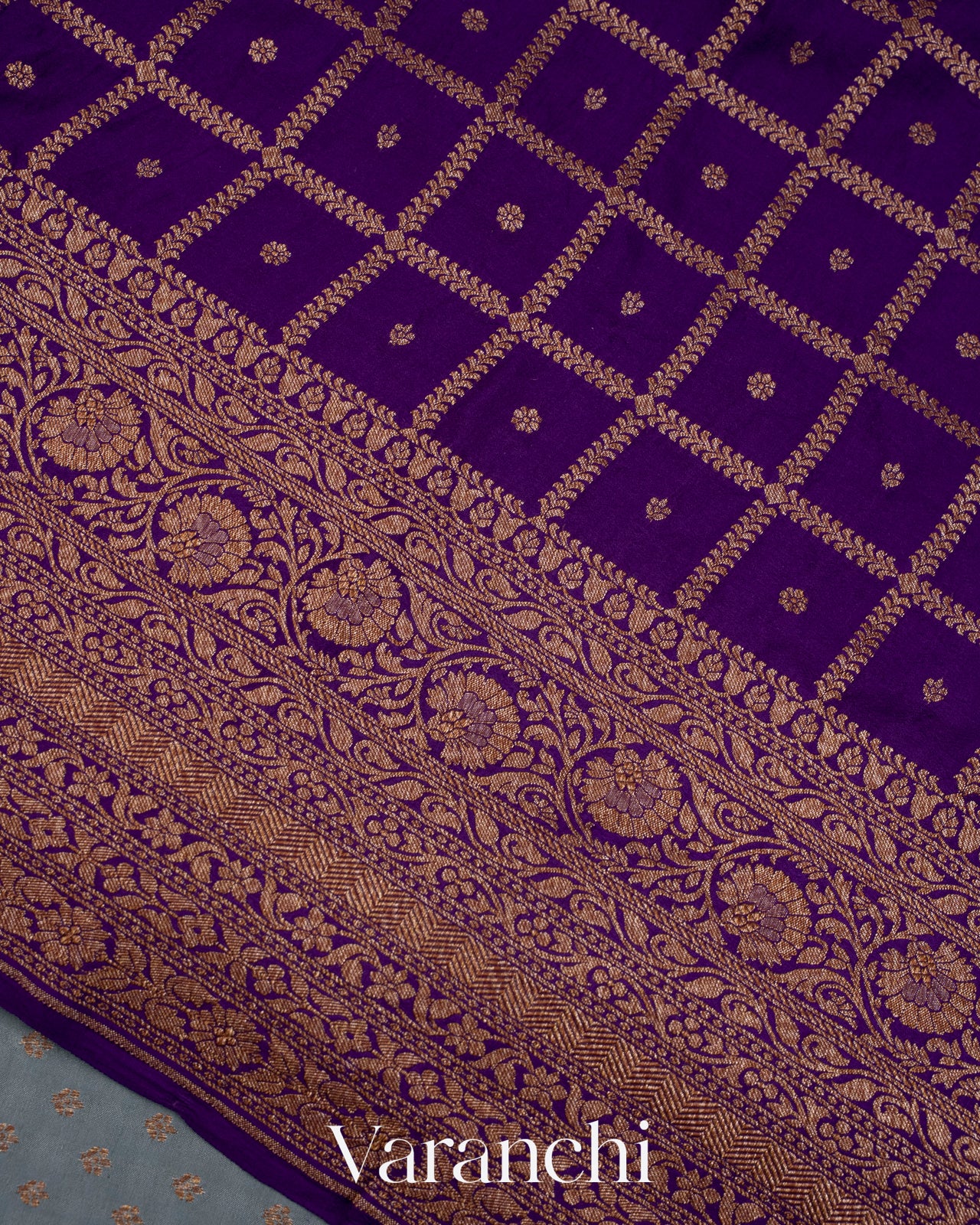 Powder Blue Pure Crepe Silk Handloom Saree