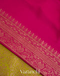 Lime Green Pure Crepe Silk Handloom Saree