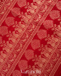 Deep Red Pure Crepe Silk Handloom Saree