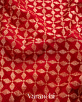 Deep Red Pure Crepe Silk Handloom Saree