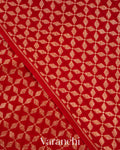 Deep Red Pure Crepe Silk Handloom Saree