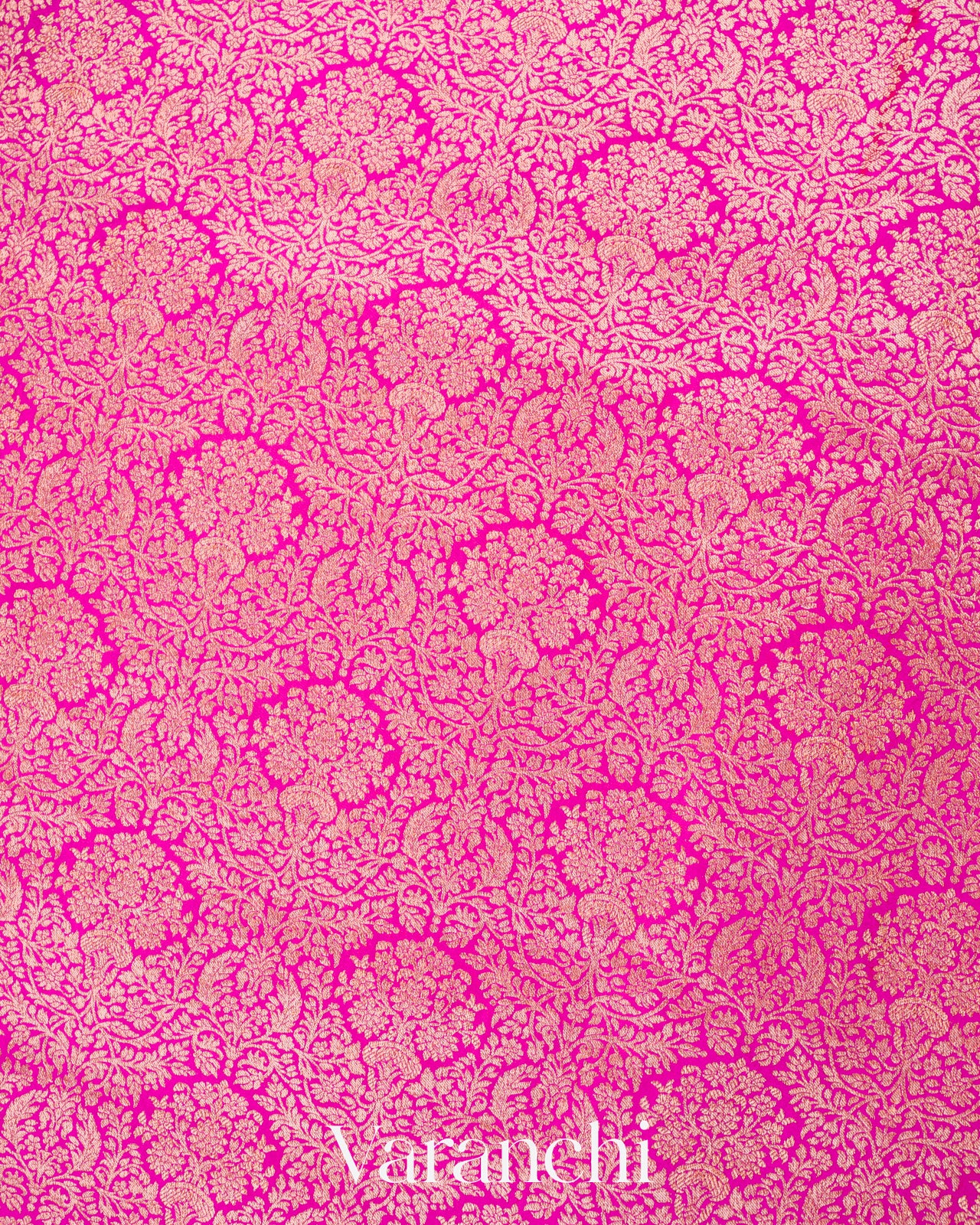 Magenta Pink Heavy Brocade Pure Crepe Silk Handloom Saree