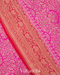 Magenta Pink Heavy Brocade Pure Crepe Silk Handloom Saree
