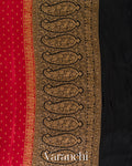 Crimson Red Pure Crepe Silk Handloom Saree