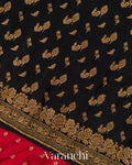 Crimson Red Pure Crepe Silk Handloom Saree