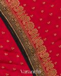 Crimson Red Pure Crepe Silk Handloom Saree