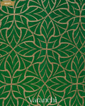 Bottle Green Pure Crepe Silk Handloom Saree — Body