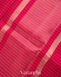 Rani Pink Pure Crush Kora Silk Saree