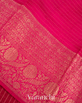Rani Pink Pure Crush Kora Silk Saree