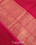 Rani Pink Pure Crush Kora Silk Saree
